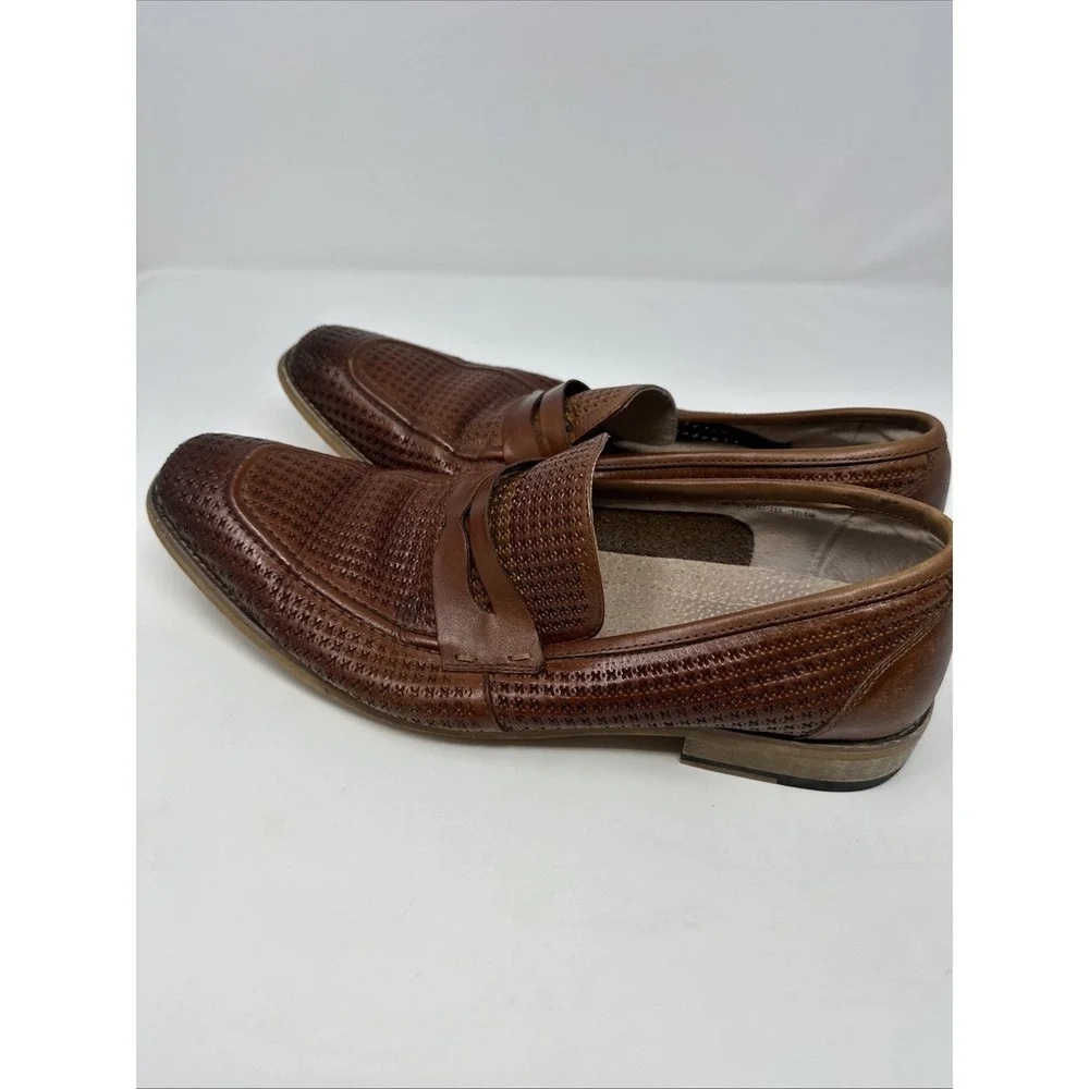 Stacy Adams Men's Shoes Size 11M‎ Belfair Moc Toe Penny Loafers Cognac 25165-221
